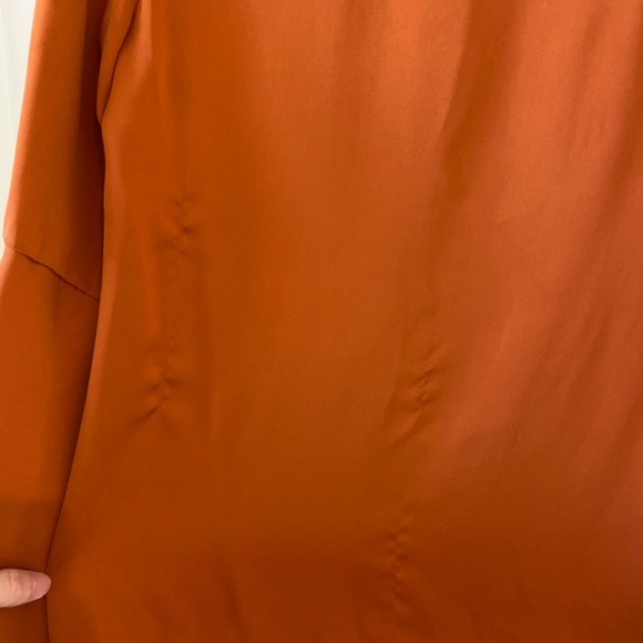 Milly Orange / Brown Bell Sleeve Blouse Size 6 - Picture 7 of 7